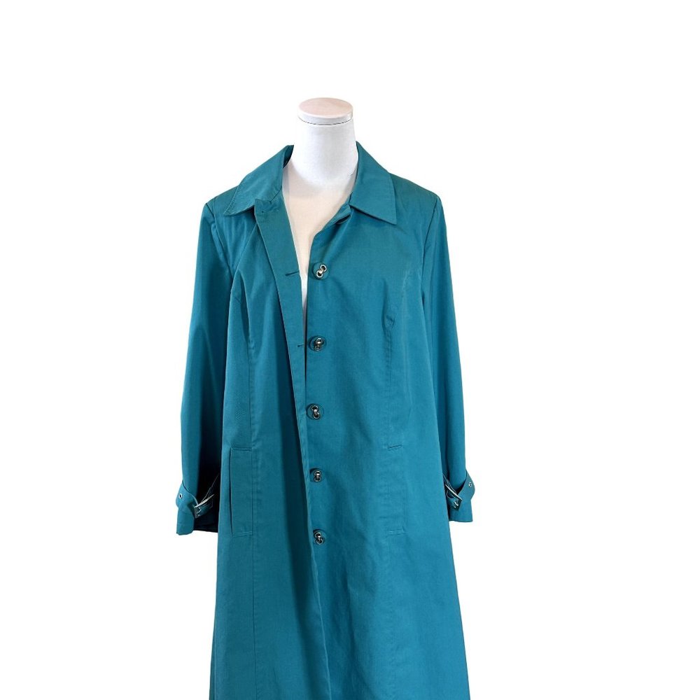 Allison woods long teal green coat rn88842 90082 Size 18W